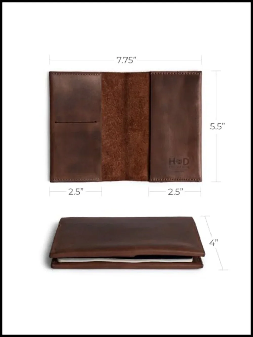 Full Grain Leather Passport Case with Credit Card Slot, Wallet, Travel Accessory